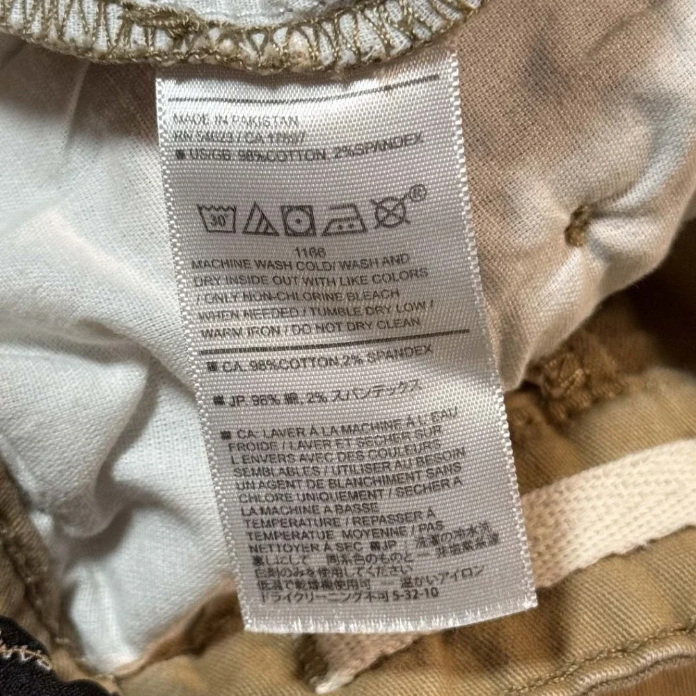 Banana Republic Lived-In‎ Chino Slim Fit Khaki Pants Tan 30x32 Mens